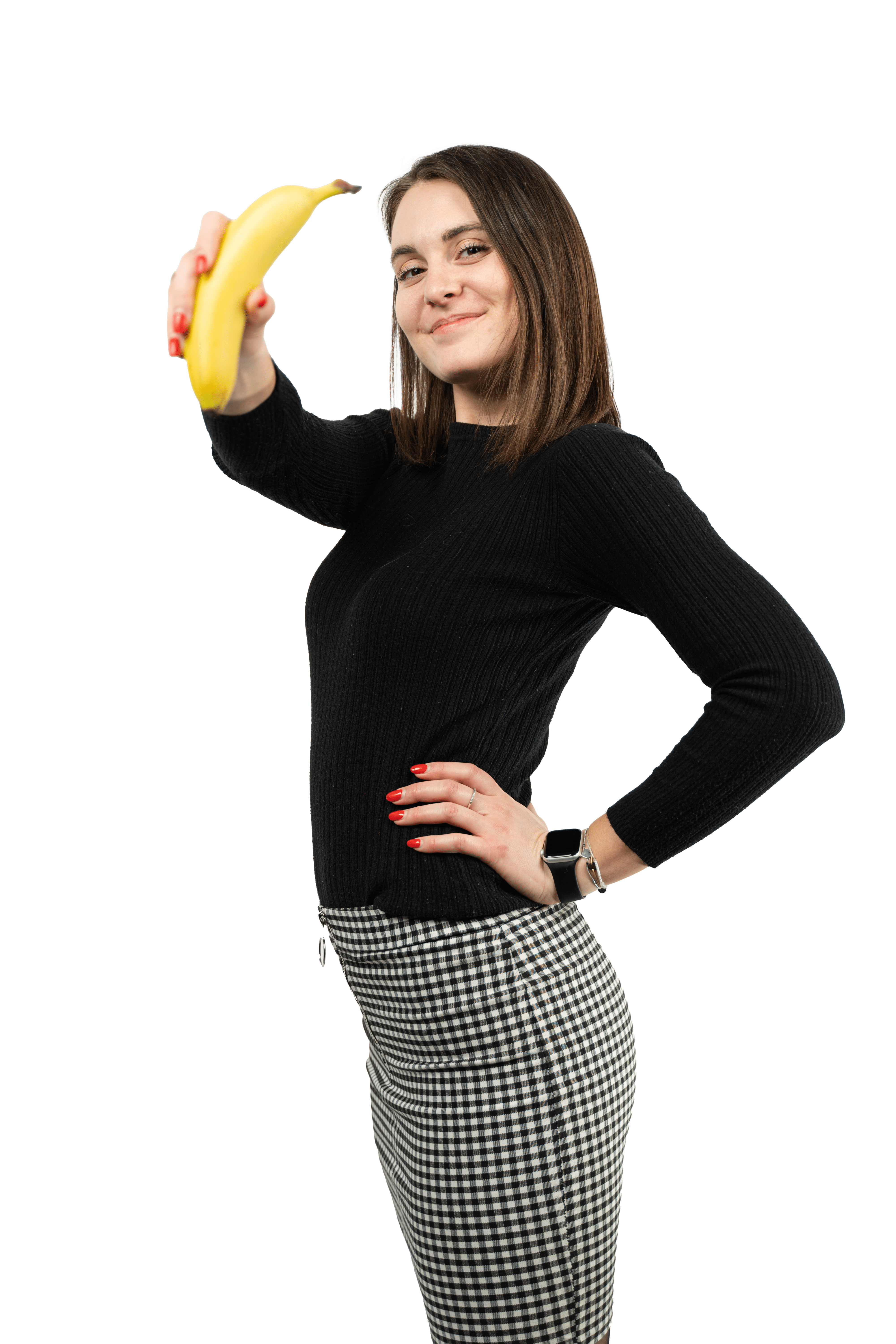 woman holding banana